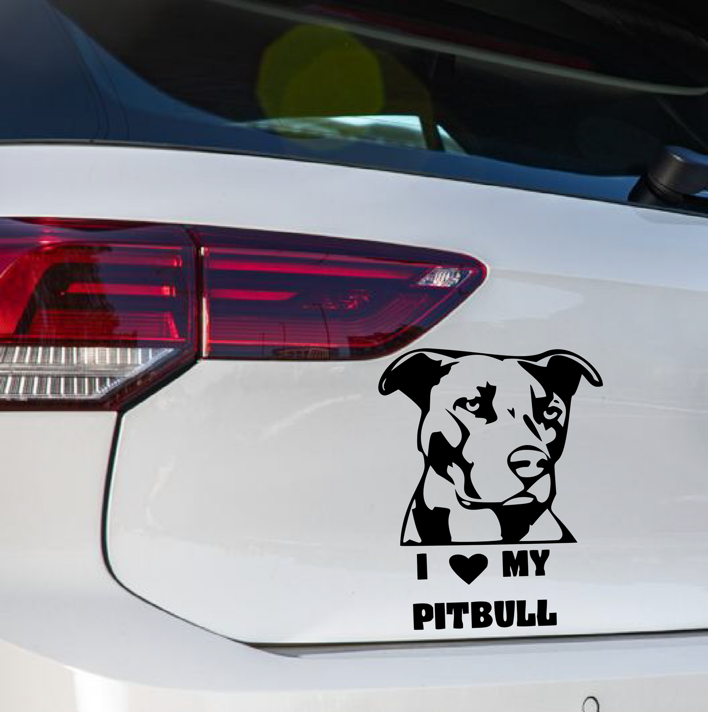 Naljepnica za auto "I love my pitbull"