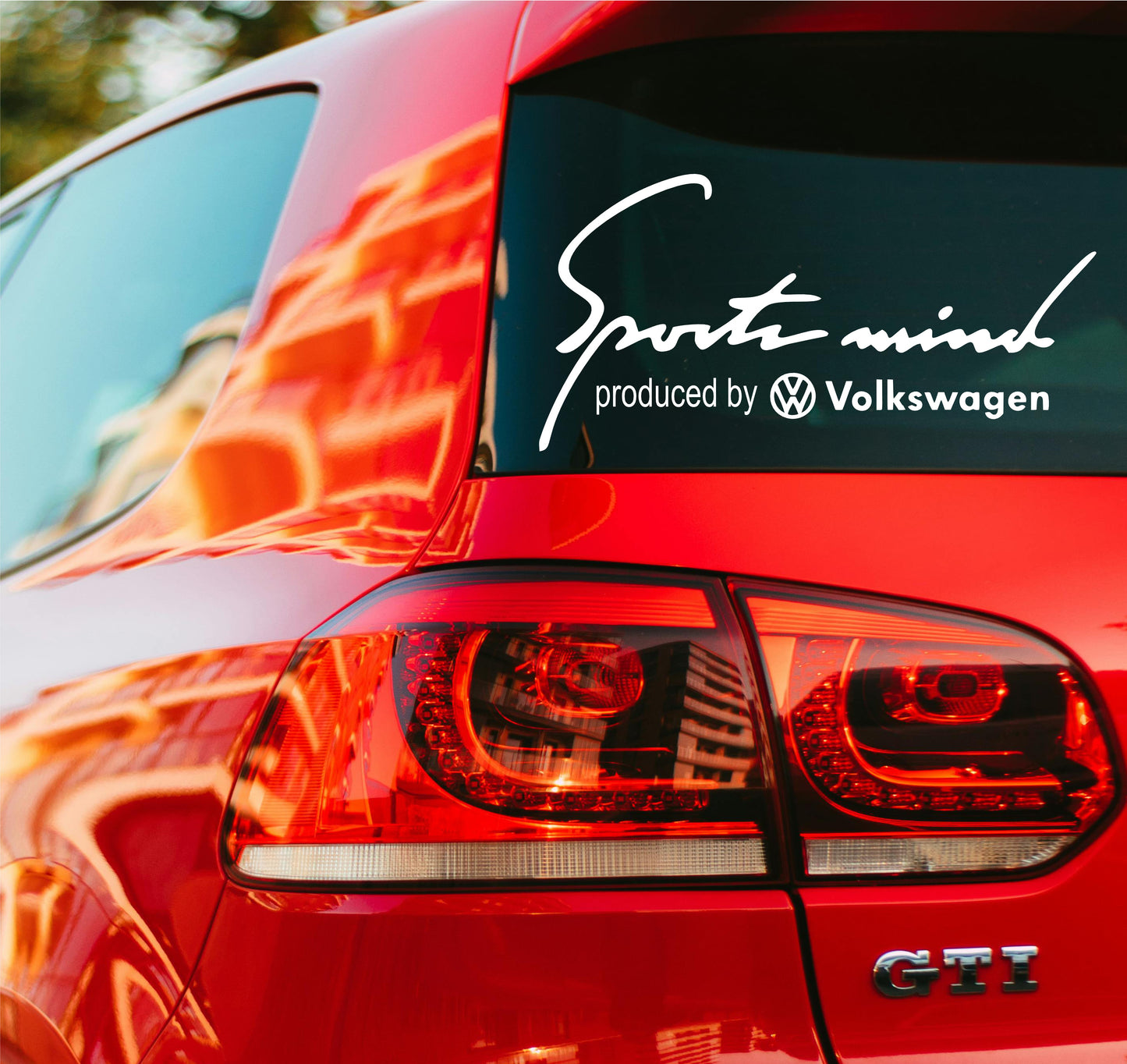 Naljepnica za auto "Sports mind produced by Volkswagen"