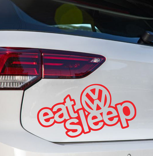 Naljepnica za auto "Eat, Sleep, VW"