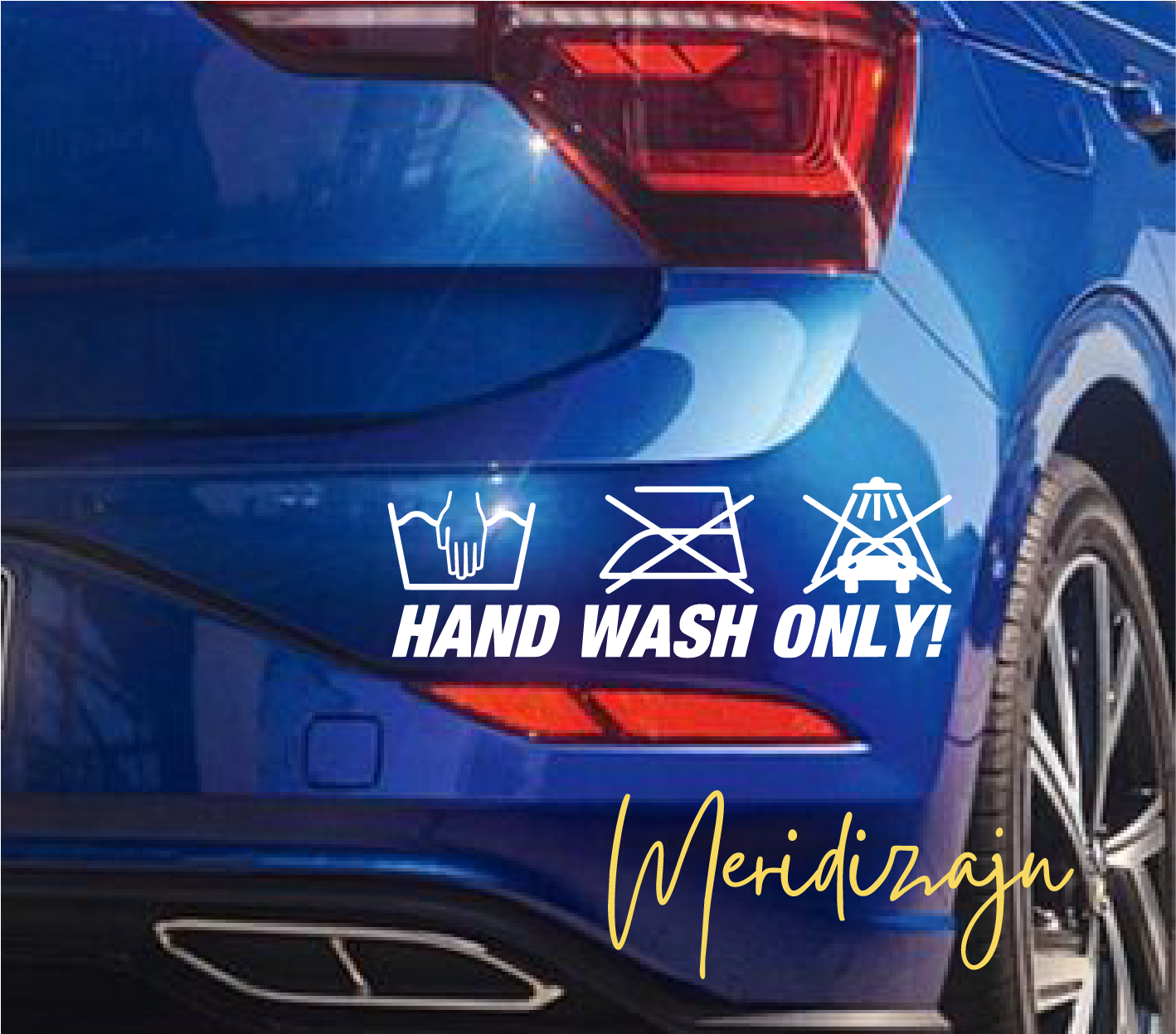 Naljepnica za auto "Hand wash only"