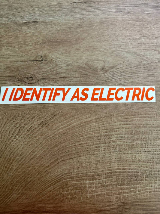 Naljepnica za auto "I identify as electric"